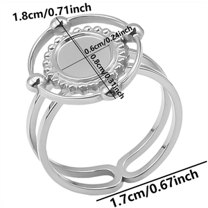 Detailed size specifications for minimalist stainless steel geometric oval open ring