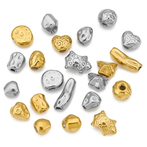 Polished stainless steel gold and silver irregular geometric beads for DIY jewelry making