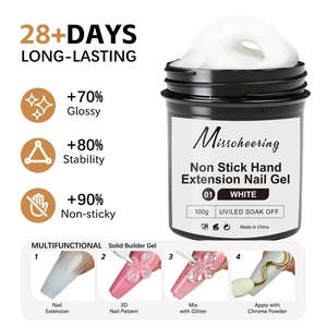 Misscheering 100g solid white builder gel for nail extensions, soak off UV LED formula