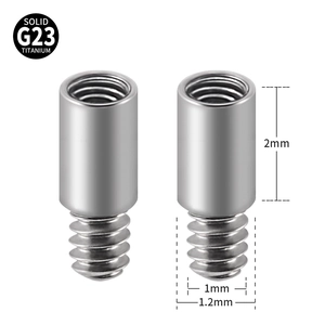 Extension de piercing en titane G23 avec filetage interne pour bijoux de corps