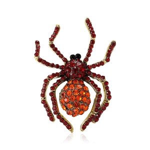 Alloy Rhinestone Spider Brooch Vintage Halloween Animal Pin Fashion Jewelry Accessories For Men And Women