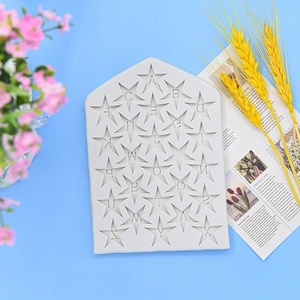 Stampo in silicone con 26 lettere a stella per decorazione di torte e cioccolato