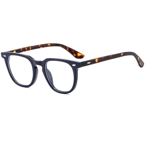 Fashion Square Anti Blue Light Eyeglasses Frame For Women Men Vintage PC Material Metal Rivets Optical Glasses