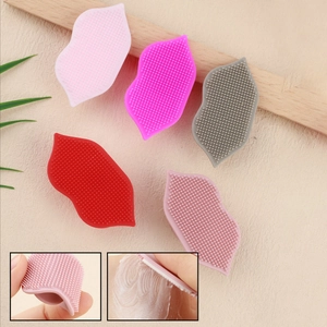 Silicone Lip Scrub Brush Exfoliating Face Cleansing Tool With Suction Cup Soft Bristle Manual Massage For Skin Care