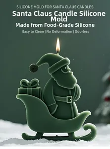 Detailierte Weihnachtsmann Silikonform für weihnachtliches DIY Basteln von Kerzen