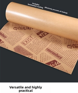 Greaseproof sandwich wrapping paper with vintage newspaper print and oil-resistant coating