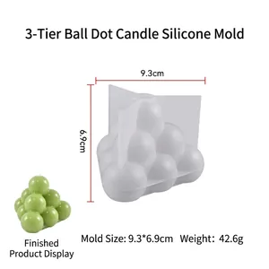 Moule en silicone pour bougie à bulles à trois niveaux avec dimensions et spécifications