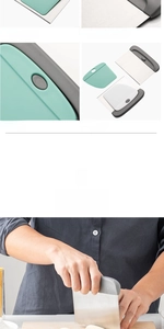 2-in-1 stainless steel dough scraper set with ergonomic non-slip PP handle and nesting design