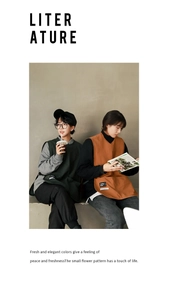 Close-up of dark green and caramel aprons with pockets on models in artistic setting