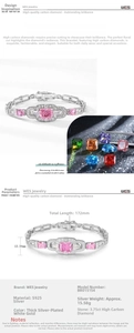 Detail view of S925 silver bracelet featuring pink ice-cut high carbon diamond 3.75ct
