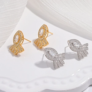 925 Sterling Silver Koi Fish Stud Earrings For Women Elegant Zirconia Inlaid Gold Silver Animal Fish Lucky Earrings Jewelry