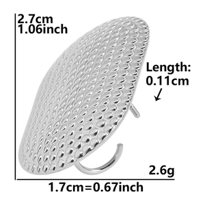 Detailed dimensions of round 304 stainless steel earrings with hammer texture finish