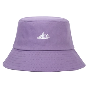 Bob violet en coton avec broderie de montagne blanche pour protection solaire