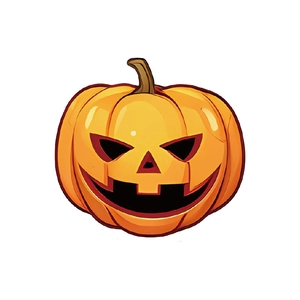 Cartoon Halloween Jack-O-Lantern orange pumpkin sticker for DIY crafts and decoration