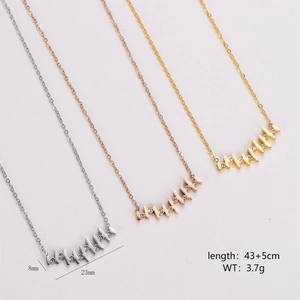 Irregular vertical bar necklaces with small diamonds in silver, gold, and rose gold finish