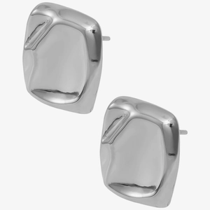 Detailed close-up of irregular square 304 stainless steel studs with polished silver finish