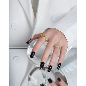Minimalist S925 sterling silver gold rings with foil texture and cubic zirconia accents