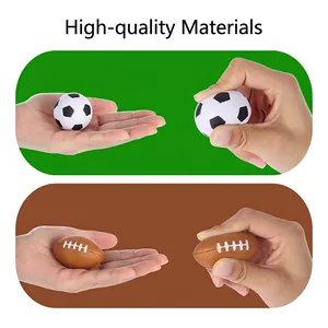 Mini PU foam sports balls including soccer and football with high resilience squeeze feature