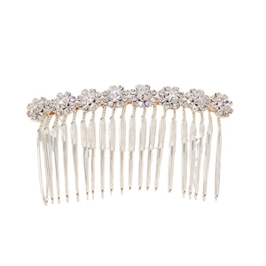 Elegant bridal hair comb with rhinestone sunflower ornaments for wedding hairstyles