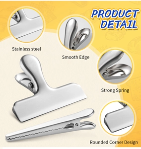 Detailed macro views showing the smooth edges and strong spring of the stainless steel clips