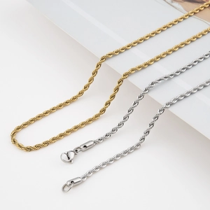 Edelstahl Kordelkette Halskette Vakuum Beschichtet Farbecht Hip Hop Minimalistischer Schmuck Für Herren Damen