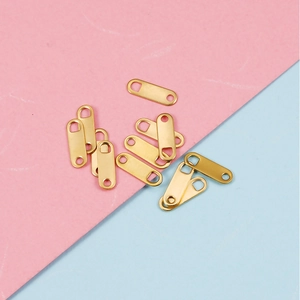 Golden stainless steel extension chain end tags for DIY jewelry making accessories