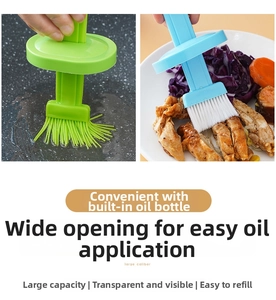 Détail du pinceau à huile en silicone à large calibre pour barbecue et cuisine facile