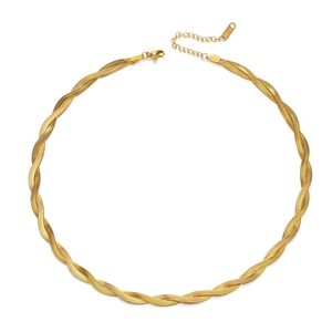 Elegant 18K gold-plated titanium steel twisted chain necklace with secure lobster clasp