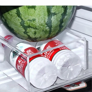 Clear heavy-duty acrylic U-shaped shelf for fridge organization and storage