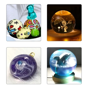 DIY epoxy resin molds for Easter eggs, 3D laser engraved crystal balls and starry pendants