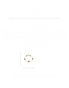 Size chart showing 22cm flower bracelet length and 1.2cm pendant width in copper and zircon