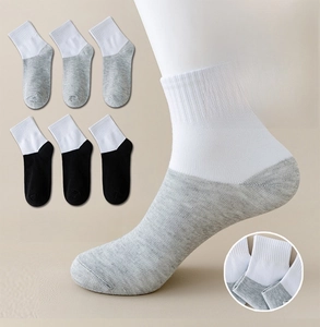 Detailed knit texture of breathable mesh cotton crew socks for boys and girls in white