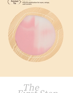 Macro shot of pointed finger puff for precise application around eyes and nose