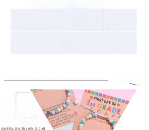 Détail de bracelets en perles de cristal de 6 mm sur une carte scolaire de premier cycle