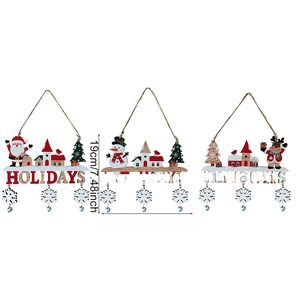 Weihnachts-Türhänger Set aus Holz mit Weihnachtsmann, Schneemann und Rentier 22cm