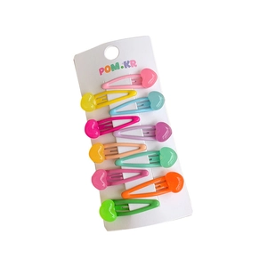 10-piece set of heart-shaped macaron jelly candy color hair clips for girls