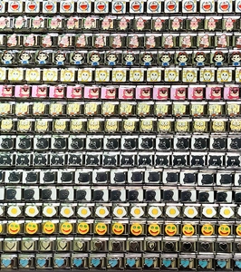 Detailed grid of colorful enamel stainless steel charms with various animated character designs
