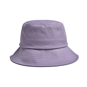 Close-up of lavender purple cotton fisherman hat showing twill fabric and stitching details