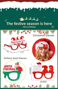 Vue détaillée de montures de lunettes de Noël en feutre pour accessoires de fête