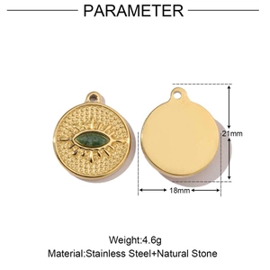 Polished stainless steel heart pendant dimensions showing 21mm height and weight details