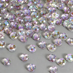 Faceted Aurora AB purple crystal glass beads for DIY jewelry making and crafting projects