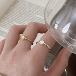 Minimalist 925 sterling silver starburst rings set in gold and silver finish
