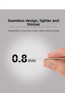 Macro side view showing the 0.8mm ultra-thin thickness of the stainless steel pocket mirror