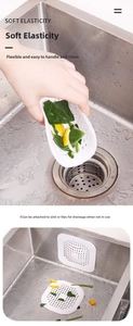 Soft silicone sink strainer showing flexibility and suction feature for easy cleaning