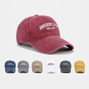 Vintage washed baseball cap with Brooklyn embroidery available in seven stylish colors