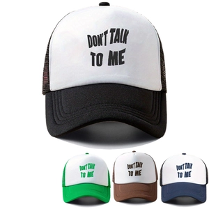 Trucker Hat Baseball Cap Don't Talk To Me Slogan Mesh Back Adjustable Snapback Breathable Sun Hat Casual Streetwear Unisex