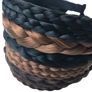Braided hair headband set in multiple natural colors with high-quality synthetic fiber