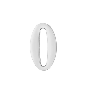 Pendentif ovale en acier inoxydable argenté chiffre 0 poli pour création de bijoux DIY