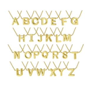 Classic 18k gold initial necklaces featuring letters A to Z on a minimalist thin chain