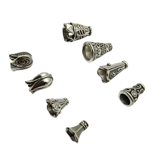 Vintage Antique Silver Alloy Bead Caps Hollow Flower Tassel End Caps For Jewelry Making DIY Bracelets Necklaces